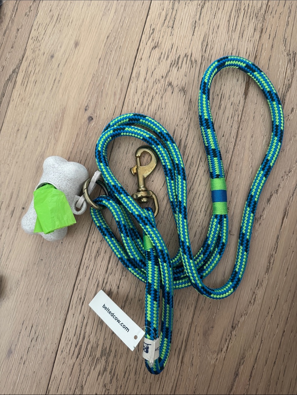 Belted Cow Dog Leash NWT